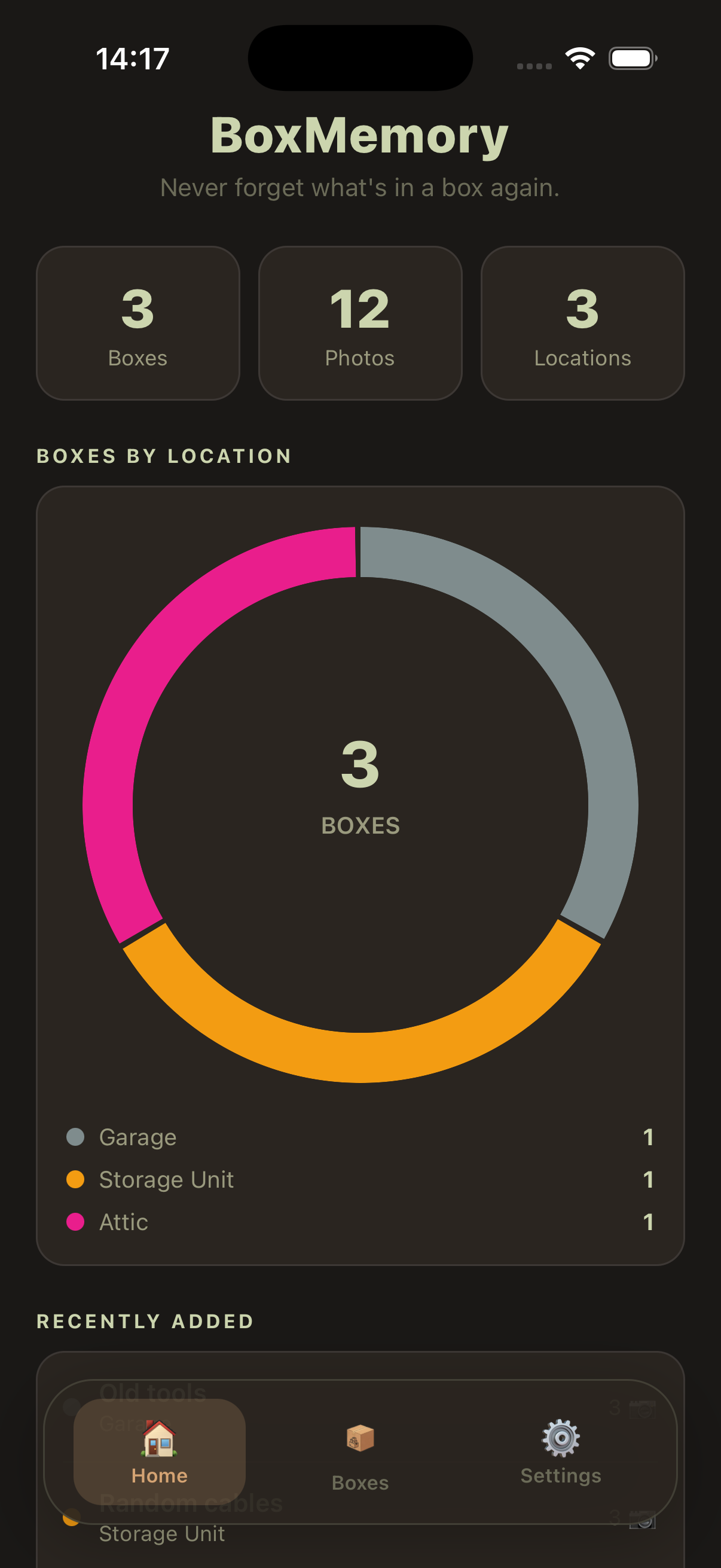 BoxMemory dark mode